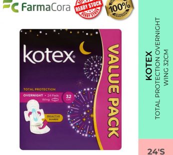 KOTEX Total Protection Overnight Wing 32cm 24’s