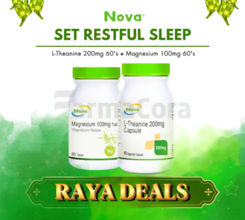 NOVA RAYA DEALS | SET RESTFUL SLEEP (NOVA L-Theanine 200mg Capsule 60’s + NOVA Magnesium 100mg Tablet 60’s)